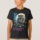 Owl - Knowledge Is Wer - Wisdom Owl Design  Tシャツ (正面)