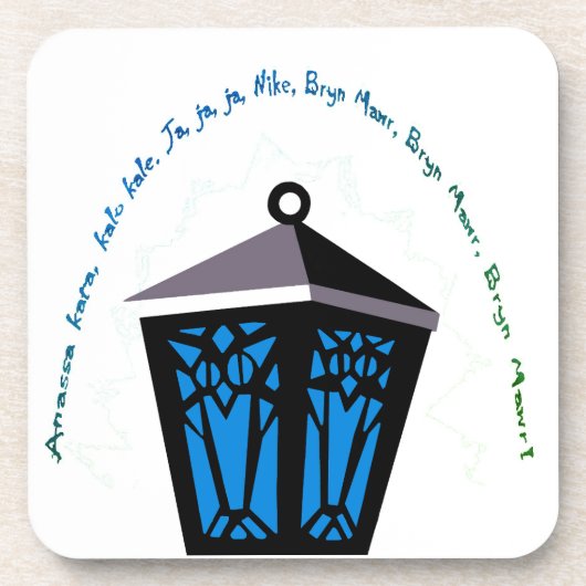 Owl Lantern Coaster - Light Blue コースター (正面)