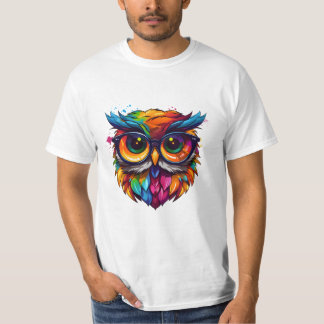 Owl Librarian:グラフィティカラフルTシャツアート Tシャツ