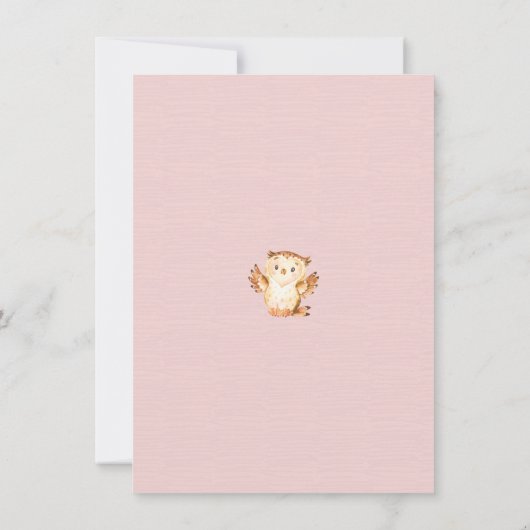 Owl Look Who Here Girls写真誕生のお知らせ 案内状 (裏面)