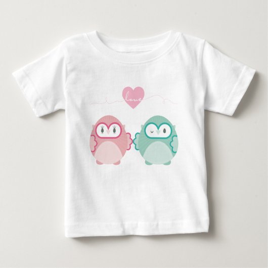OWL LOVE :：ソフトガール+男の子 ベビーTシャツ (正面)