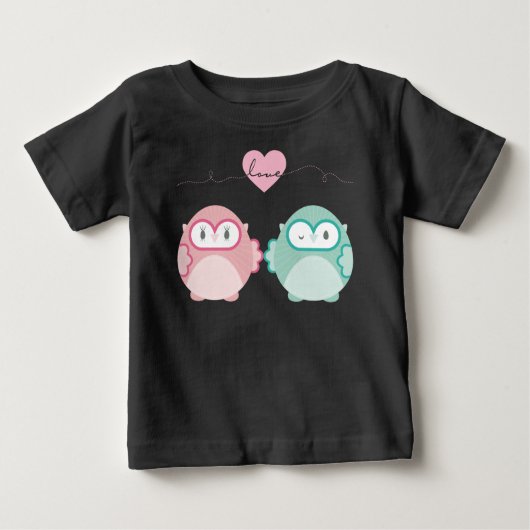 OWL LOVE :：ソフトガール+男の子 ベビーTシャツ (正面)