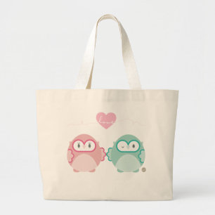 OWL LOVE ::ソフトガール+男の子 ラージトートバッグ