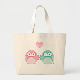 OWL LOVE ::ソフトガール+男の子 ラージトートバッグ