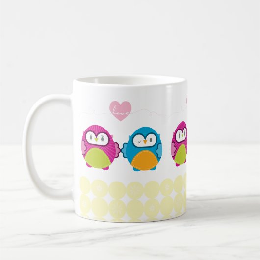 OWL LOVE ::明るい女の子+少年 コーヒーマグカップ (左)
