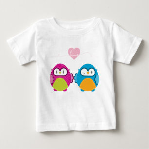 OWL LOVE ::明るい女の子+少年 ベビーTシャツ