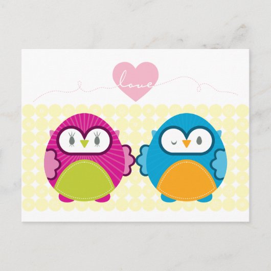 OWL LOVE :：明るい女の子+少年 ポストカード (正面)