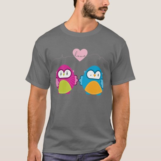 OWL LOVE :：明るい女の子+少年 Tシャツ (正面)