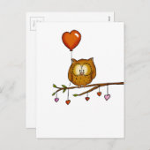 Owl love you - Valentine's Day gift シーズンポストカード (正面/裏面)