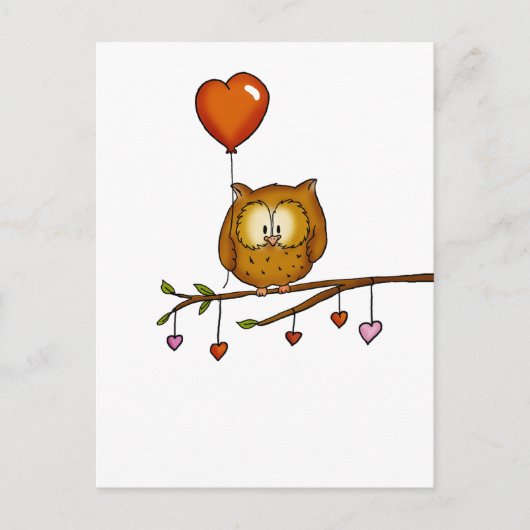 Owl love you - Valentine's Day gift シーズンポストカード (正面)