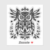 Owl Lovers Rustic Woodlands Black White Bohemian  シール (シート)