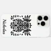 Owl Lovers Rustic Woodlands Black White Bohemian Case-Mate iPhoneケース (裏面 (横))