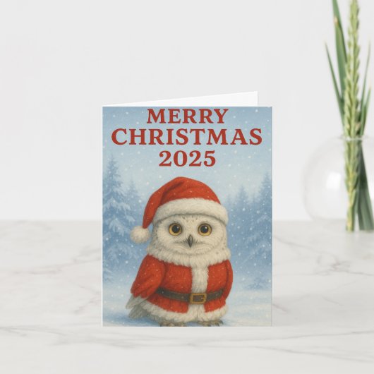 Owl Merry Christmas カード (正面)