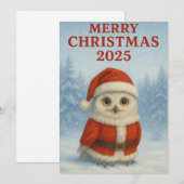 Owl Merry Christmas  シーズンカード (正面/裏面)