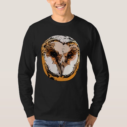 Owl motif forest bird of prey imprint raptor wild  tシャツ (正面)