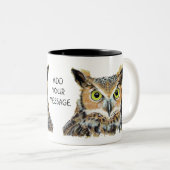 Owl mug design ツートーンマグカップ (正面右)