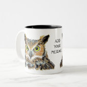 Owl mug design ツートーンマグカップ (正面左)