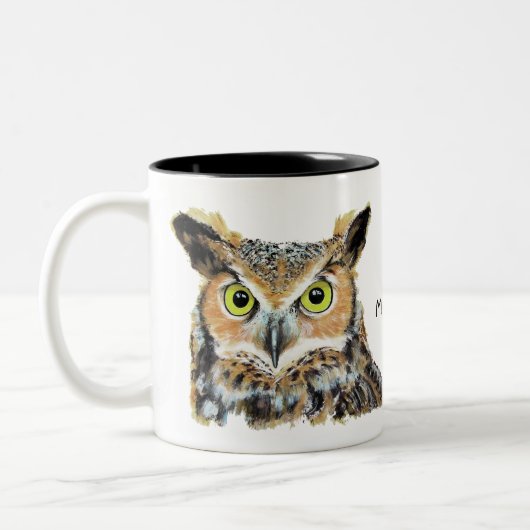 Owl mug design ツートーンマグカップ (左)