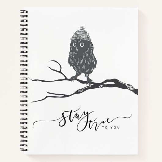 Owl Notebook - Stay True To You - Be Yourself ノートブック (正面)