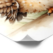 Owl Nursery Wall Art – Woodland Baby Room  ポスター (角)