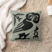 Owl of Minerva Pillow, Green/gray(#a3ac99) クッション (ブランケット)