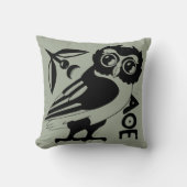 Owl of Minerva Pillow, Green/gray(#a3ac99) クッション (正面)