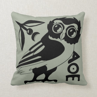 Owl of Minerva Pillow, Green/gray(#a3ac99) クッション