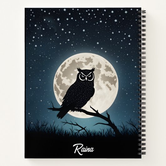 Owl on a Magical Night ノートブック (裏面)