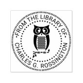 Owl on Branch Libraryブック名#2 セルフインキングスタンプ (デザイン)