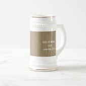 Owl on Burlapパーソナライズされた New Home Gift ビールジョッキ (正面右)