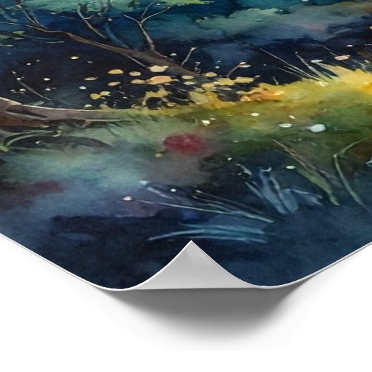 Owl Painting ポスター (角)