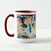 Owl Painting - Gift for Animal Lovers マグカップ (左)