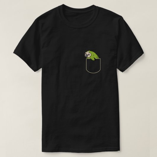 Owl Parrot In Pocket Gift Kakapo Pocket TShirt Tシャツ (デザイン正面)