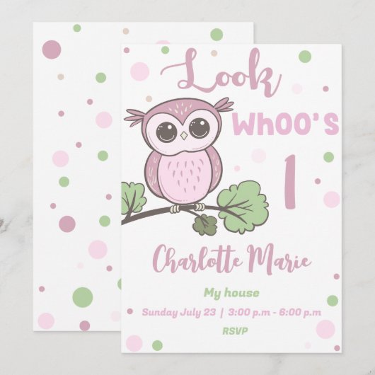 Owl Party 招待状 (正面/裏面)