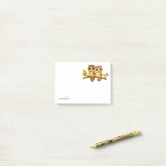 Owl Personalize Post-it®メモ ポストイット (デスク上)