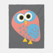 Owl Pop Art フリースブランケット (正面)