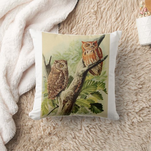 Owl Print  クッション (ブランケット)