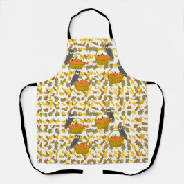 Owl & Pumpkin Harvest" Apron | All-Over Print エプロン