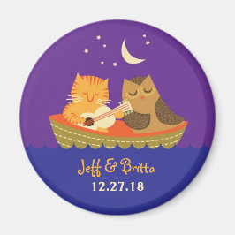 Owl & Pussycat Storybook結婚's (Purple and Blue) マグネット
