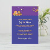 Owl & Pussycat Storybook結婚's (Purple and Blue) 招待状 (スタンド正面)