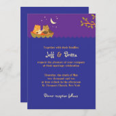 Owl & Pussycat Storybook結婚's (Purple and Blue) 招待状 (正面/裏面)