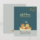 Owl & Pussycat Storybook 結婚's (Sea Blue) セーブザデート (正面/裏面)