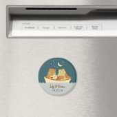 Owl & Pussycat Storybook 結婚's (Sea Blue) マグネット (インサイチュ (食洗機))