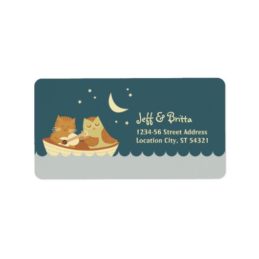 Owl & Pussycat Storybook 結婚's (Sea Blue) ラベル (正面)