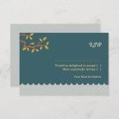 Owl & Pussycat Storybook 結婚's (Sea Blue) RSVP (正面/裏面)