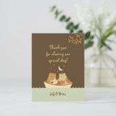 Owl & Pussycat Storybook's 結婚 (Blue and Brown) サンキューカード (スタンド正面)