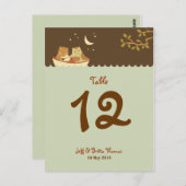 Owl & Pussycat Storybook's 結婚 (Blue and Brown) ポストカード (正面/裏面)