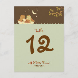 Owl & Pussycat Storybook's 結婚 (Blue and Brown) ポストカード