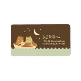 Owl & Pussycat Storybook's 結婚 (Blue and Brown) ラベル