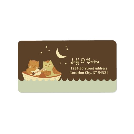 Owl & Pussycat Storybook's 結婚 (Blue and Brown) ラベル (正面)